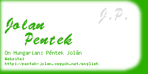 jolan pentek business card